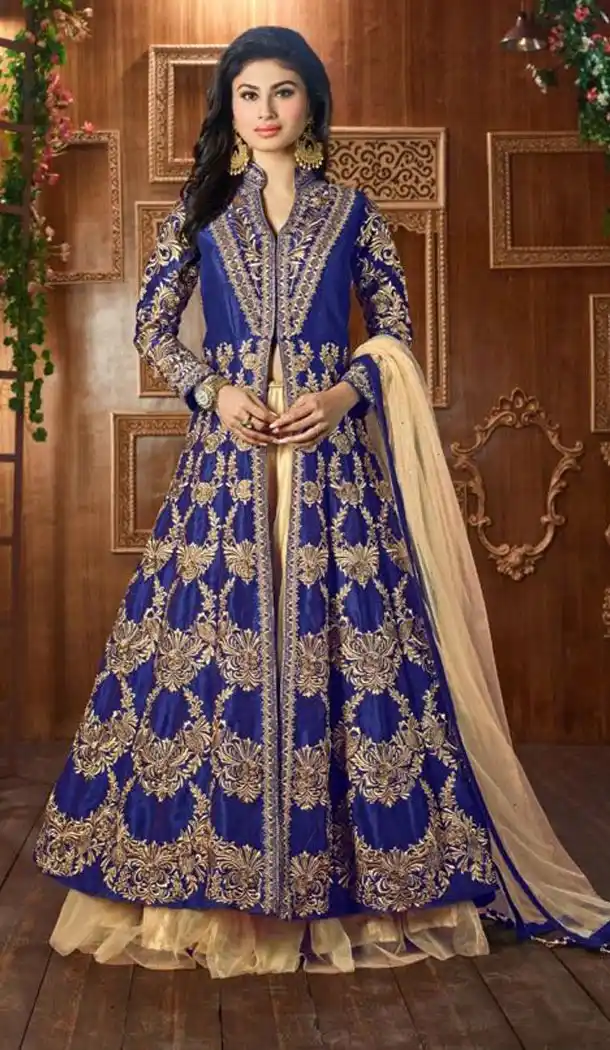 Mouni Roy Celebrity Salwar Kameez Collection in Blue Color | FH569384506