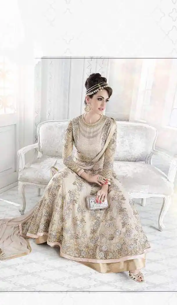 White Color Net Embroidery Work Pakistiani Abaya Style Designer Suit | FH569484510