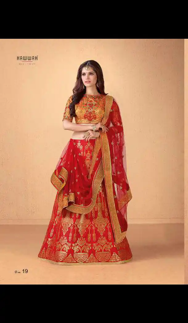 Banarasi Silk Circular Style Traditional Lehenga Choli in Red Color | FH572584799