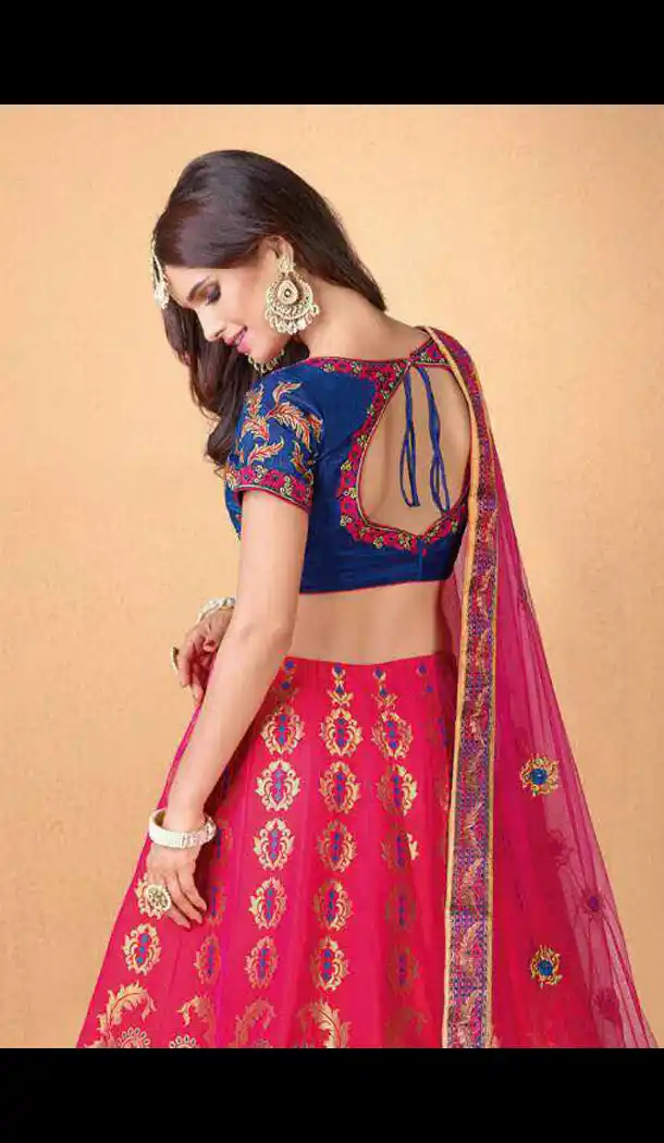Banarasi Silk Circular Style Traditional Lehenga Choli in Pink Color | FH572584800