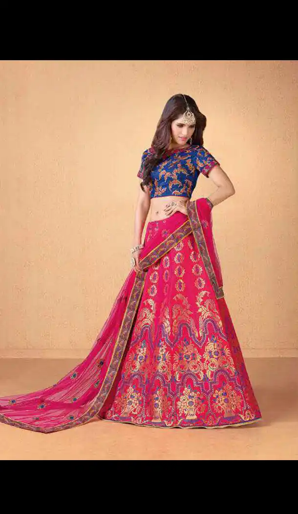 Banarasi Silk Circular Style Traditional Lehenga Choli in Pink Color | FH572584800