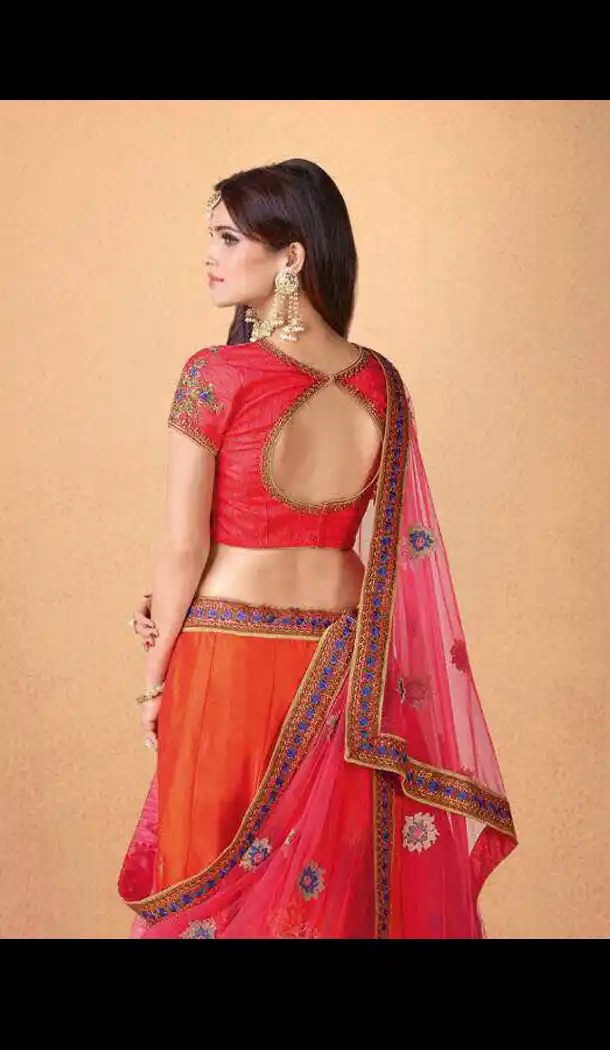 Banarasi Silk Circular Style Traditional Lehenga Choli in Orange Color | FH572584801
