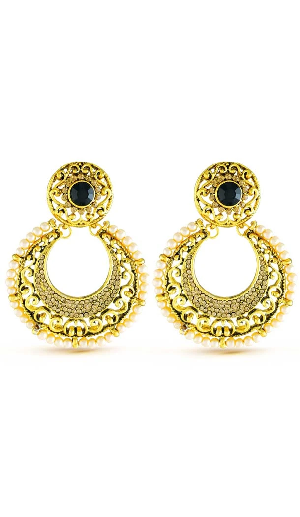 Women Gold Color Artificial Chandelier Style Fancy Earring | FH573885029