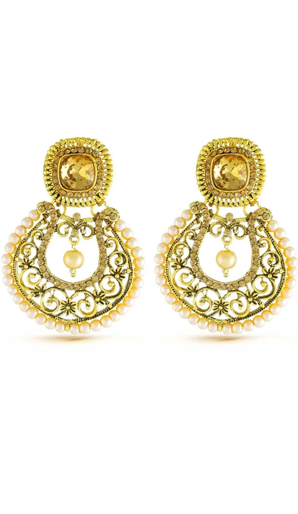 Women's art gold color artificial jewellery earrings | FH573885035