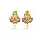 Gold artificial jewellery earrings aqua quartz plate stone | FH573885037