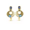 Gold Color Earrings Aqua Quartz Plate Stone | FH573885039