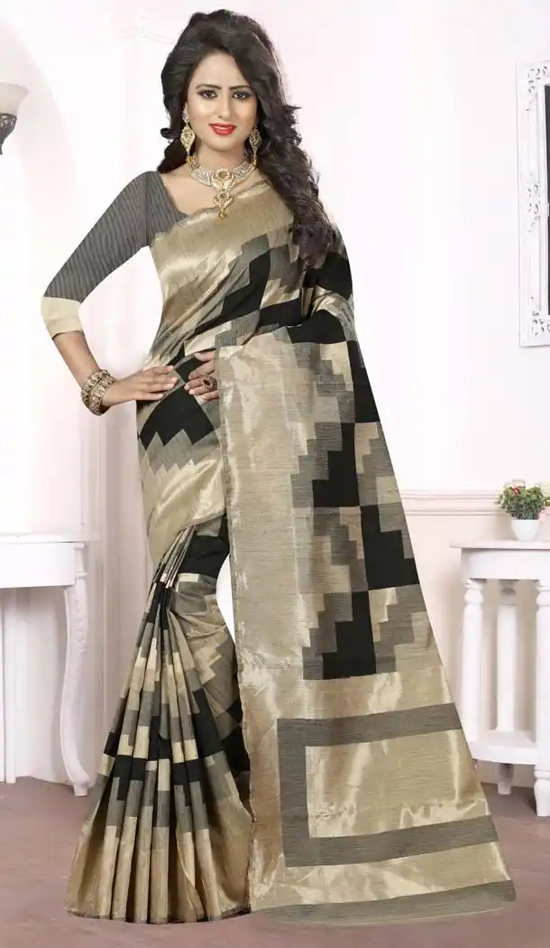 Silk Black Color Printed Casual Wear Saree Blouse | FH575185143