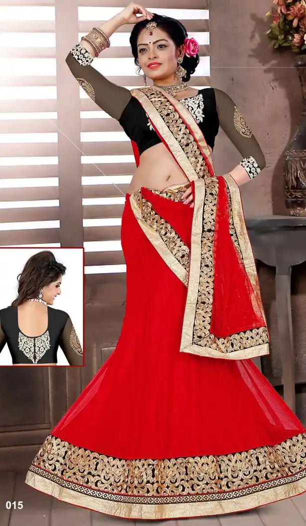 Red Color Silk Circular Style Party Wear Lehenga Choli | FH576785287