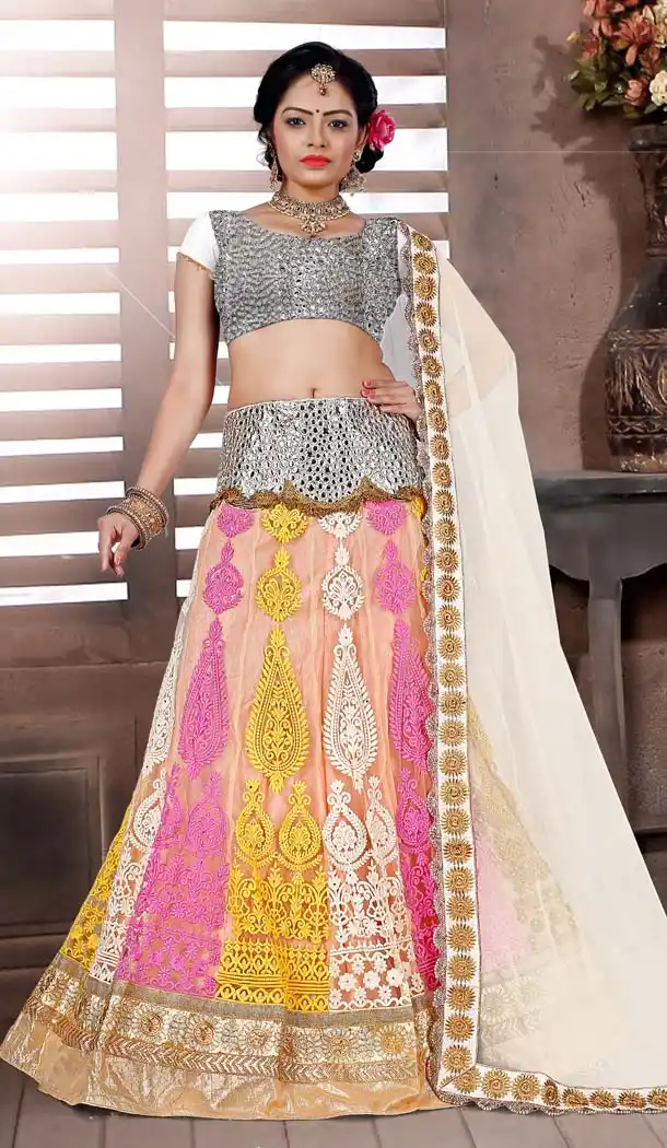 Orange Color Silk Circular Style Party Wear Lehenga Choli | FH576785288