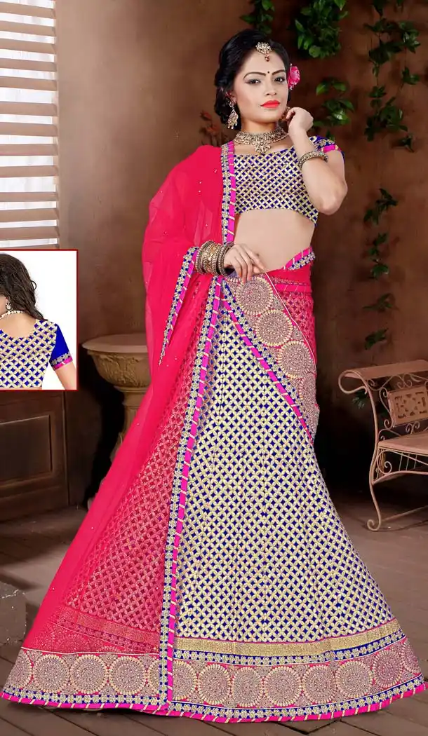 Blue Color Net Circular Style Party Wear Lehenga Choli | FH576785289