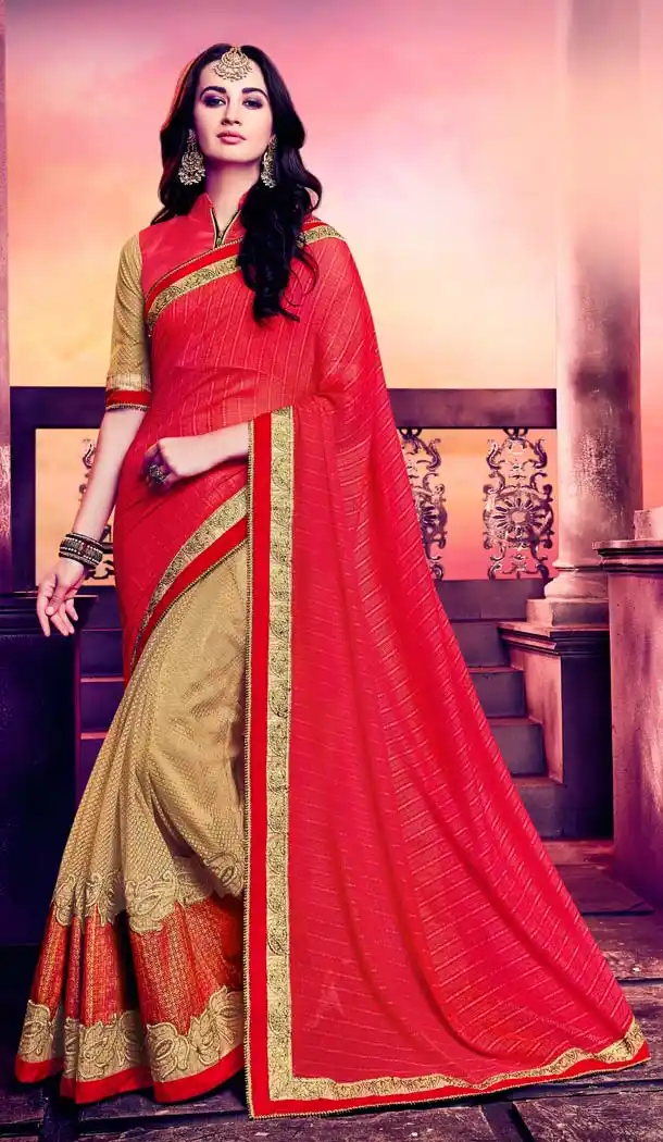 Deep Pink Color Jacquard Embroidery Casual Wear Saree | FH577785385