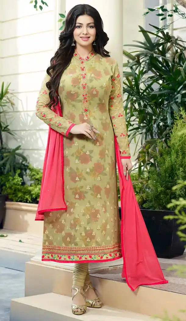 Bollywood Actress Ayesha Takia in Tan Brown Color Straight Cut Dresses | FH579785641