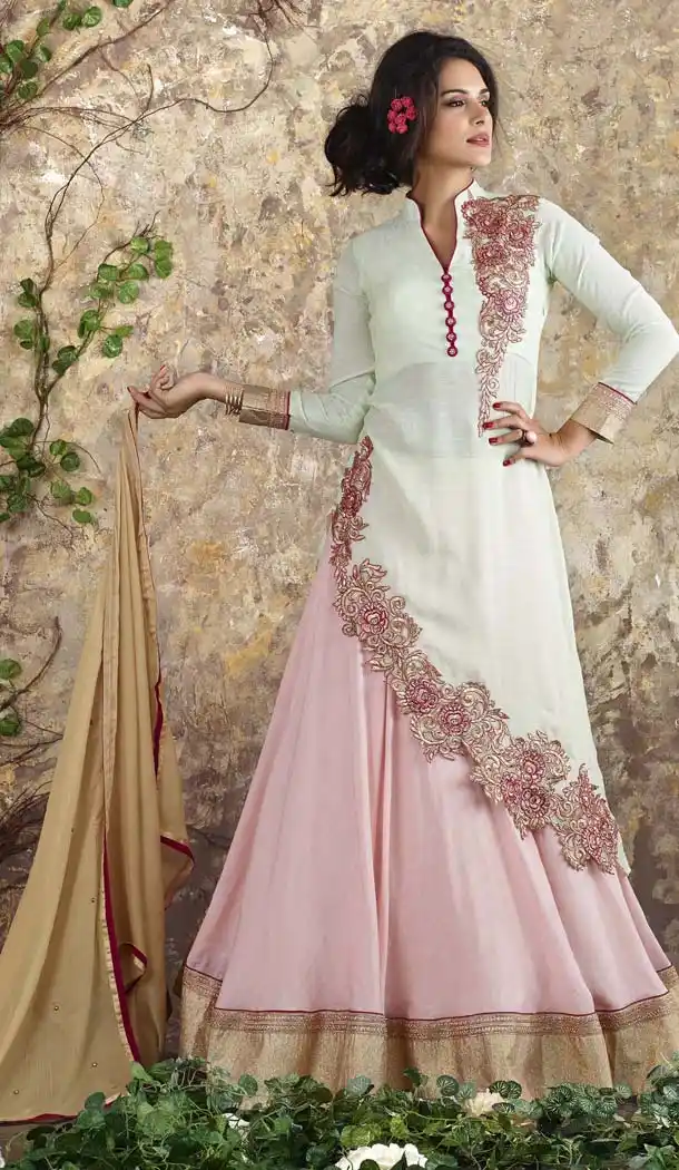 Mistyrose Color Cotton Straight Cut Style Salwar Kameez | FH579885661