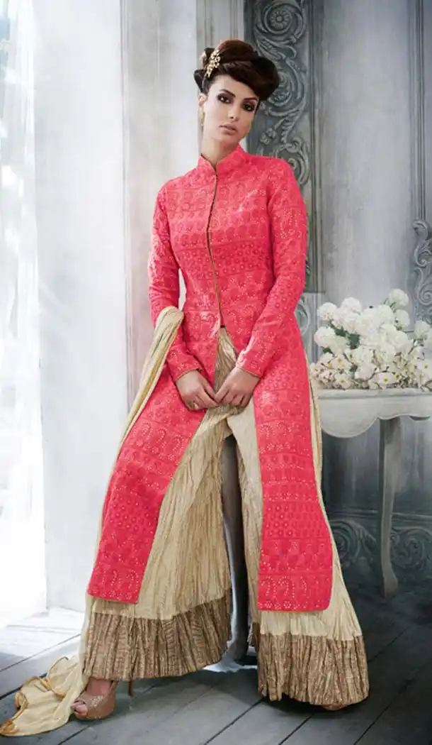 Pink Color Tussar Silk Achkan Style Designer Wear Dresses | FH580085653