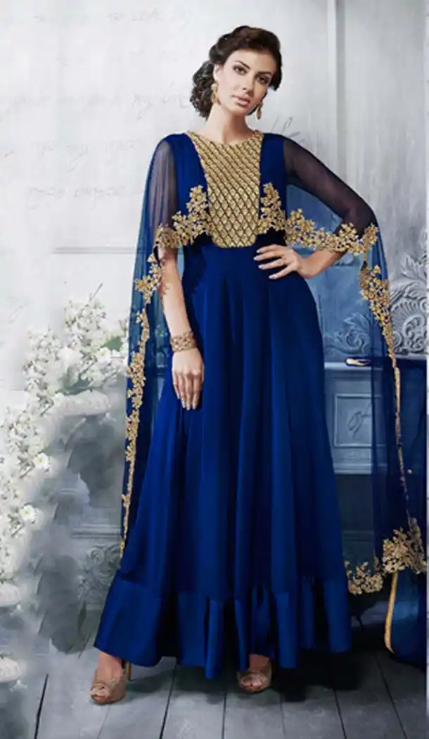 Blue Color Georgette Anarkali Style Designer Wear Dresses | FH580085656