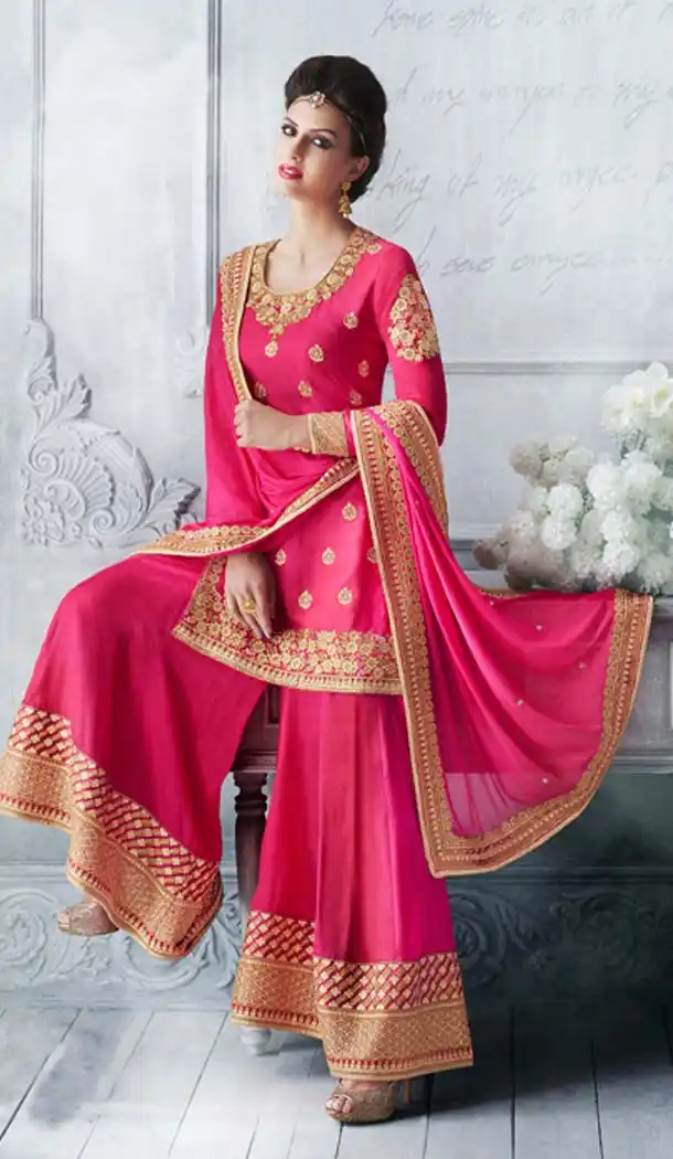 Deep Pink Color Georgette Anarkali Style Designer Wear Dresses | FH580085657
