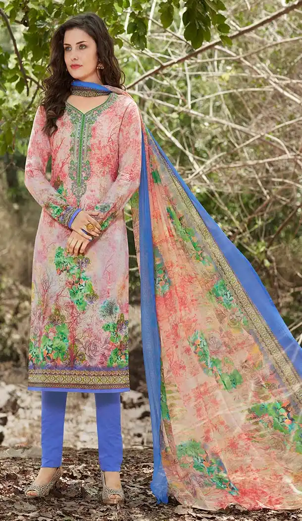 Digitel Printed Mistyrose Color Georgette Casual Salwar Kameez | FH582885996