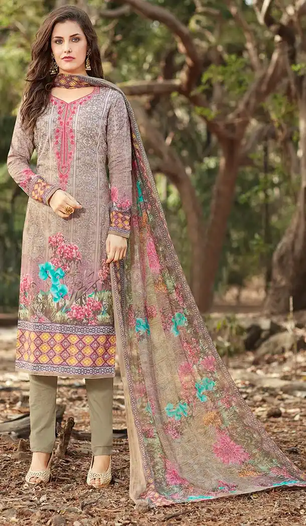 Digitel Printed Beige Color Georgette Casual Salwar Kameez | FH582885997