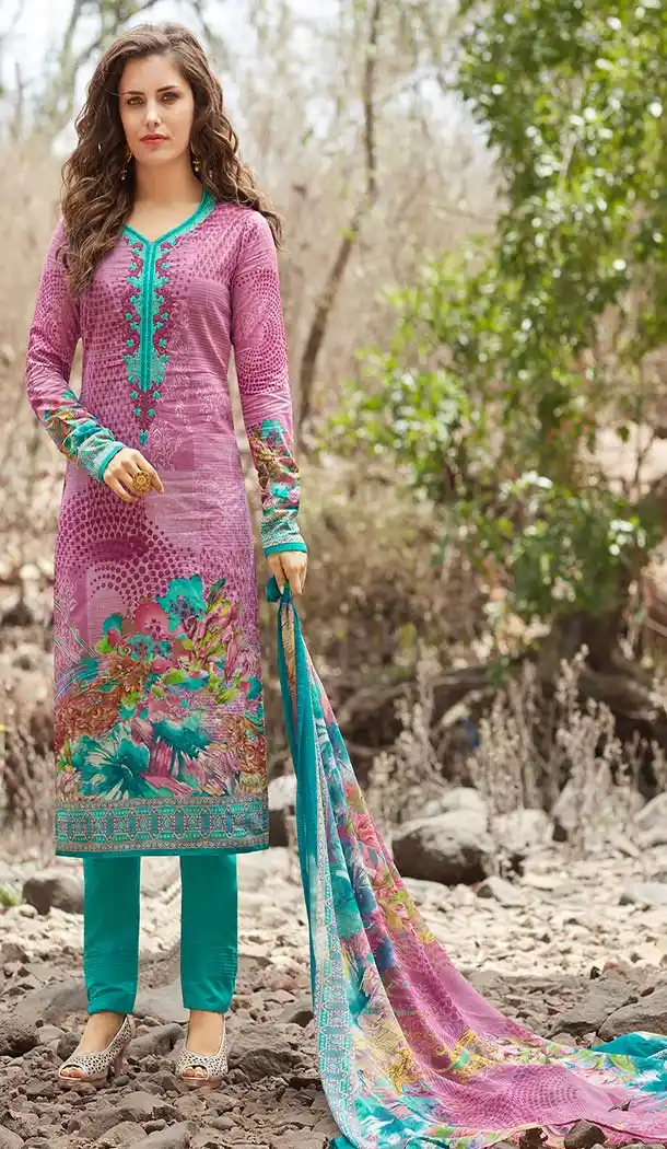 Digitel Printed Pink Color Georgette Casual Salwar Kameez | FH582885998
