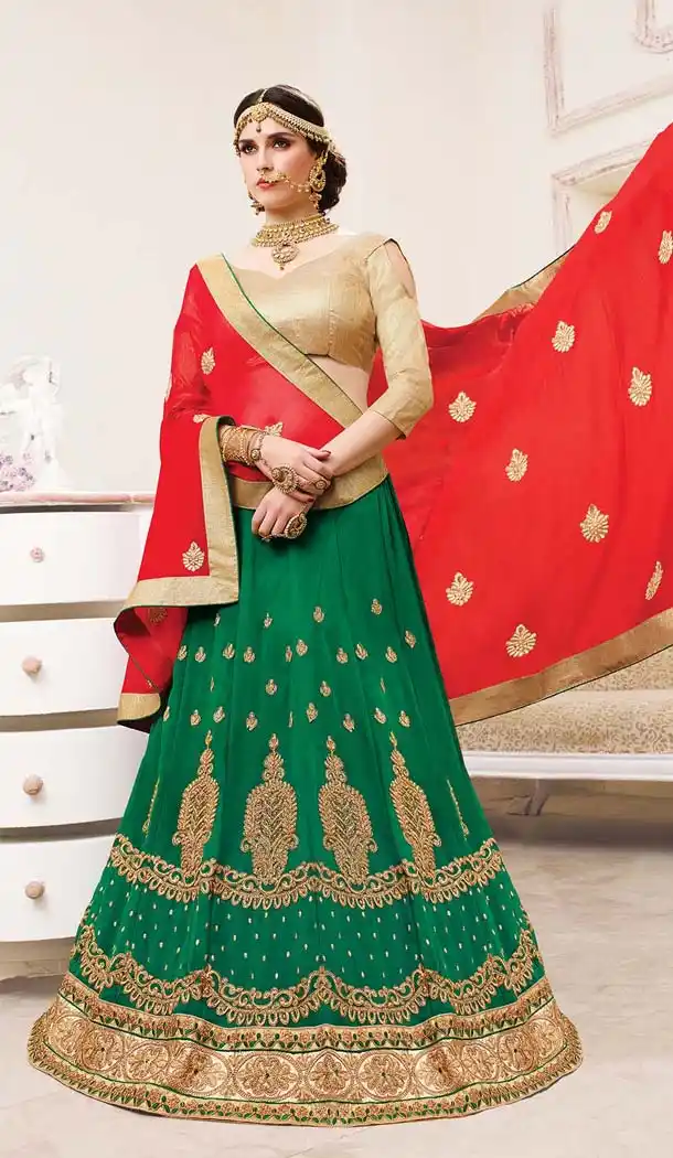 Pink Color Georgette Embroidery A Line Style Lehenga Choli | FH583786077