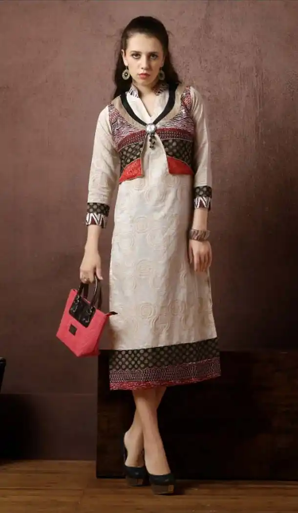 White Color Cotton Straight Koti Style Readymade Kurtis | FH584086088