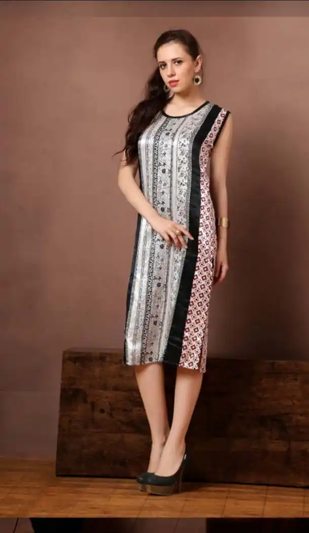 Georgette Fabric Grey Color Casual Wear Readymade Kurti | FH584486161