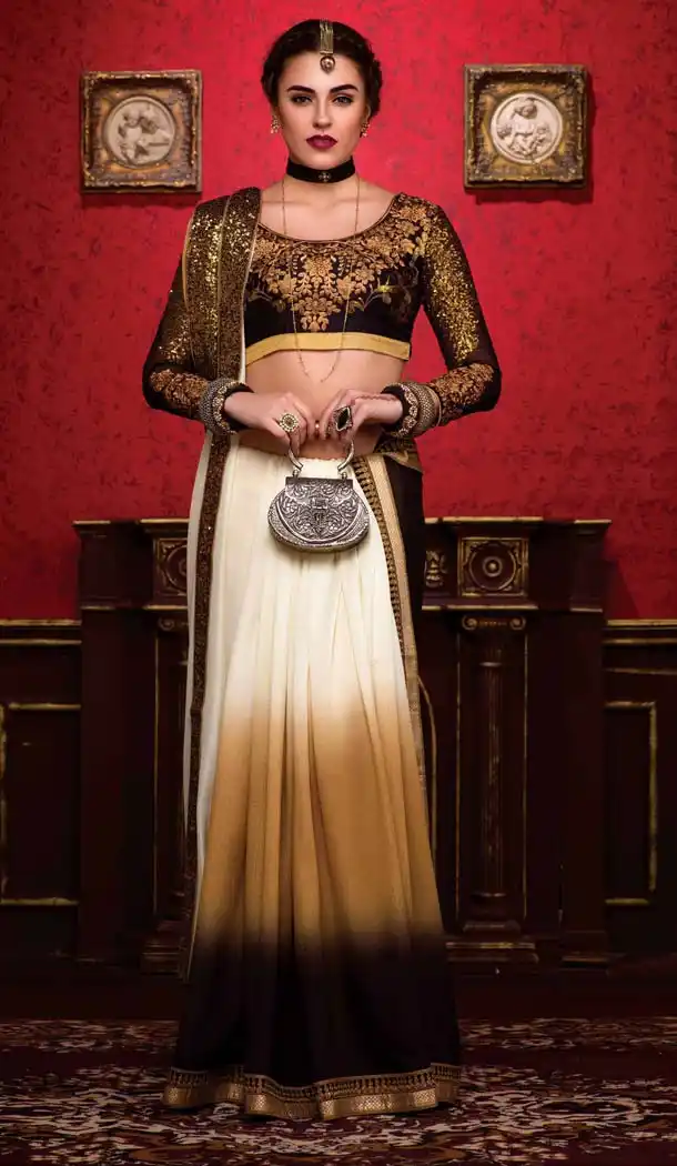 White Color Silk Embroidered Indian Traditional Sarees | FH585386223