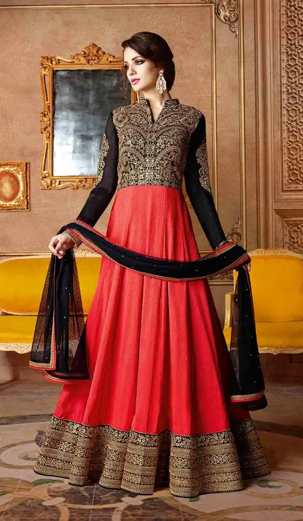Red Color Georgette Anarkali Style Designer Salwar Kameez | FH602988086