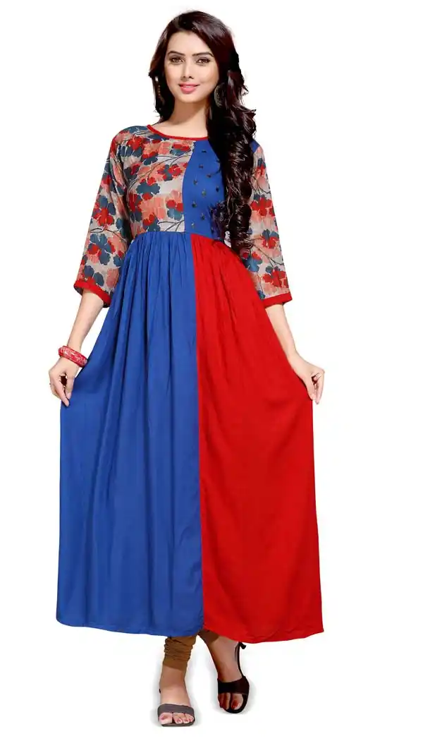 Red Color Readymade Cotton Kurti in A-line Style | FH609988784
