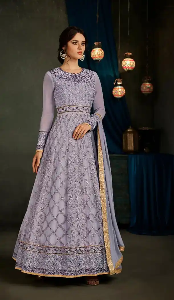 Purple Color Long Anarkali Style Salwar Kameez | KF799476659