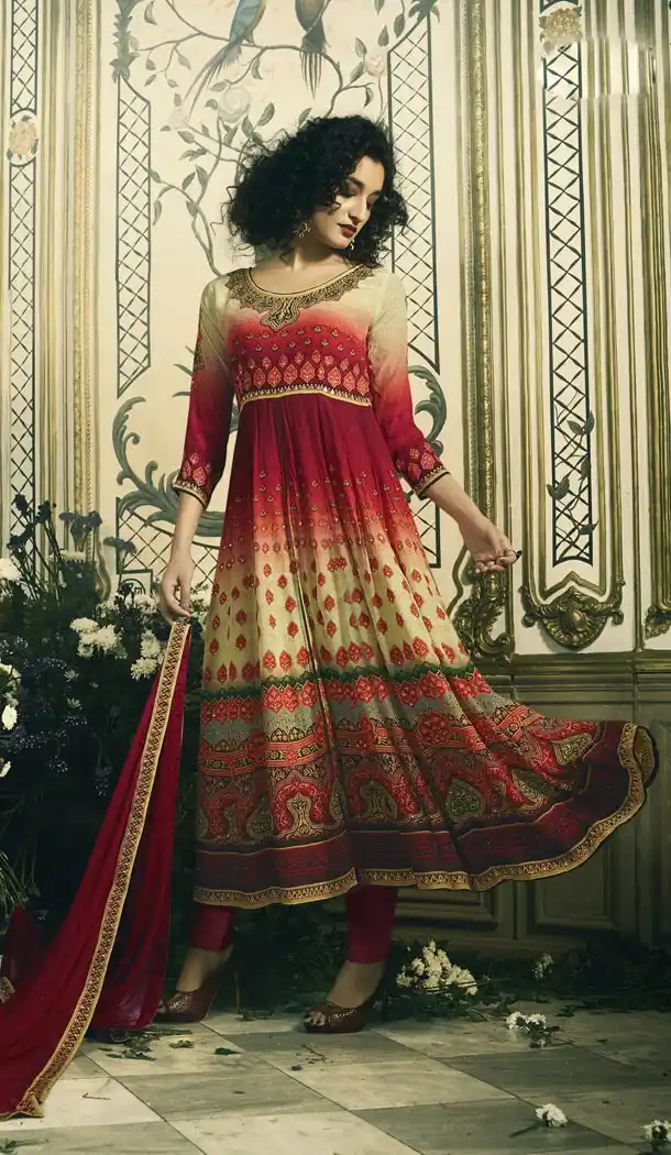 Eid Specail Collection Churidar Kameez Pure Crepe and Cream Color | KF13956129