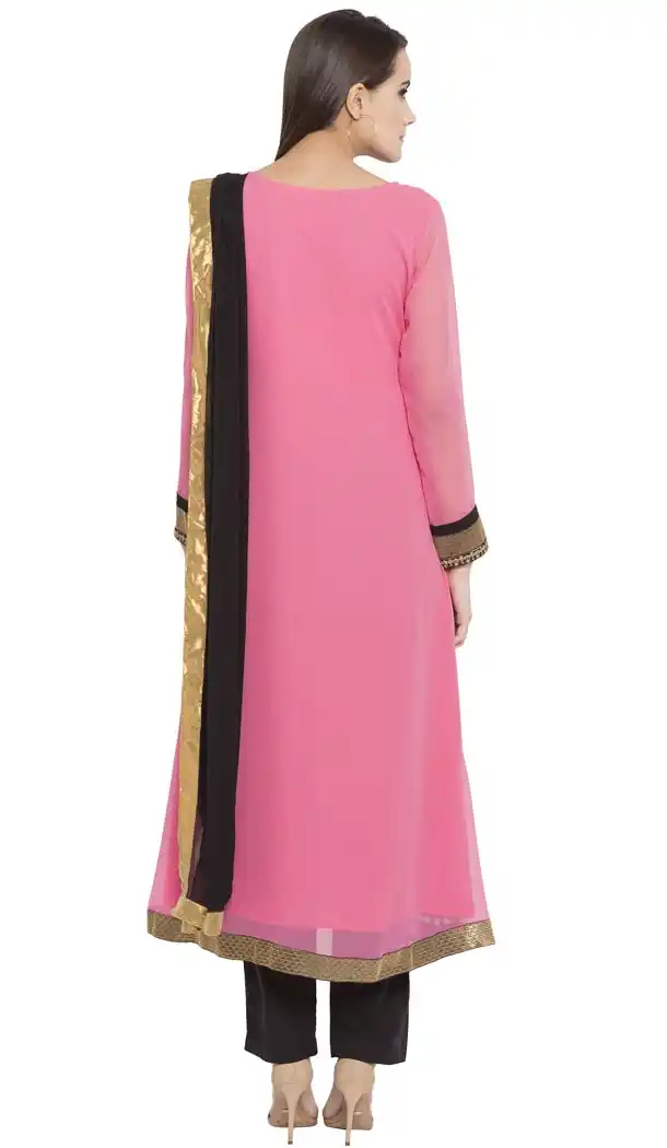 Pink Color Faux Georgette Designer Wear Ready-made Suits | FHRT727332251