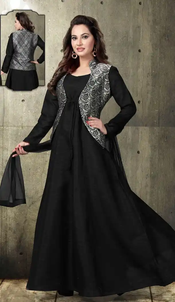 Black Color Georgette Party Wear Readymade Suit | FHRT277832326