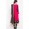 Faux Georgette Coral Color Readymade Churidar Suit | 310636153
