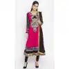 Faux Georgette Coral Color Readymade Churidar Suit | 310636153