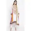 Off White Color Faux Georgette Readymade Churidar Suit | 310636157