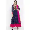 Navy Blue Color Faux Georgette Readymade Churidar Suit | 310636161
