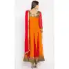 Mustard Color Faux Georgette Readymade Churidar Suit | 310636165