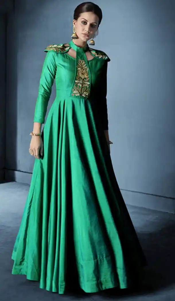 Parrot Green Color Soft Tapeta Silk Party Wear Salwar Kameez | FHRT331339195