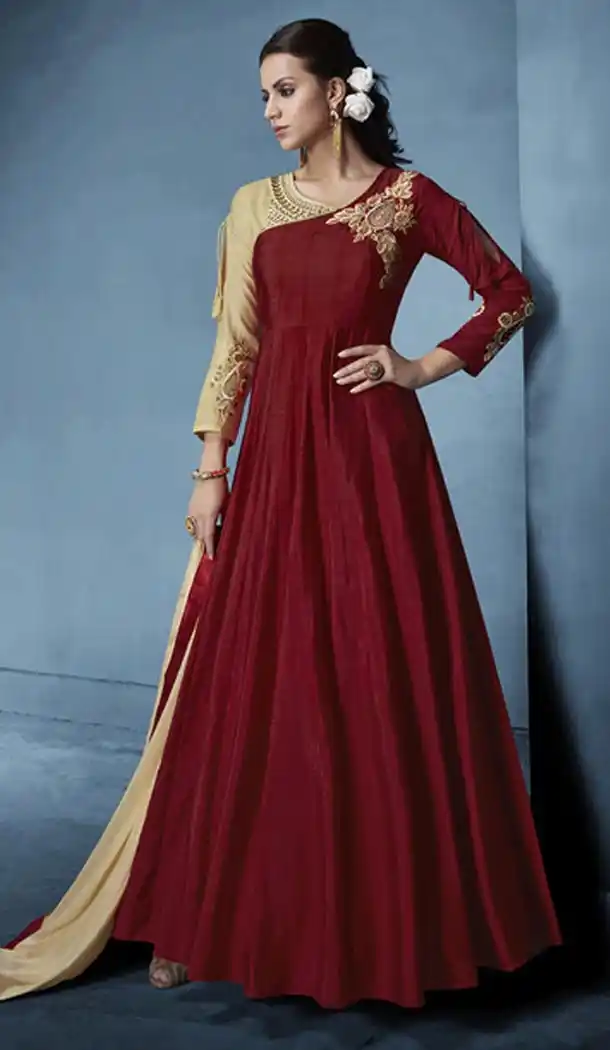 Maroon Color Soft Tapeta Silk Party Wear Salwar Kameez | FHRT331339197