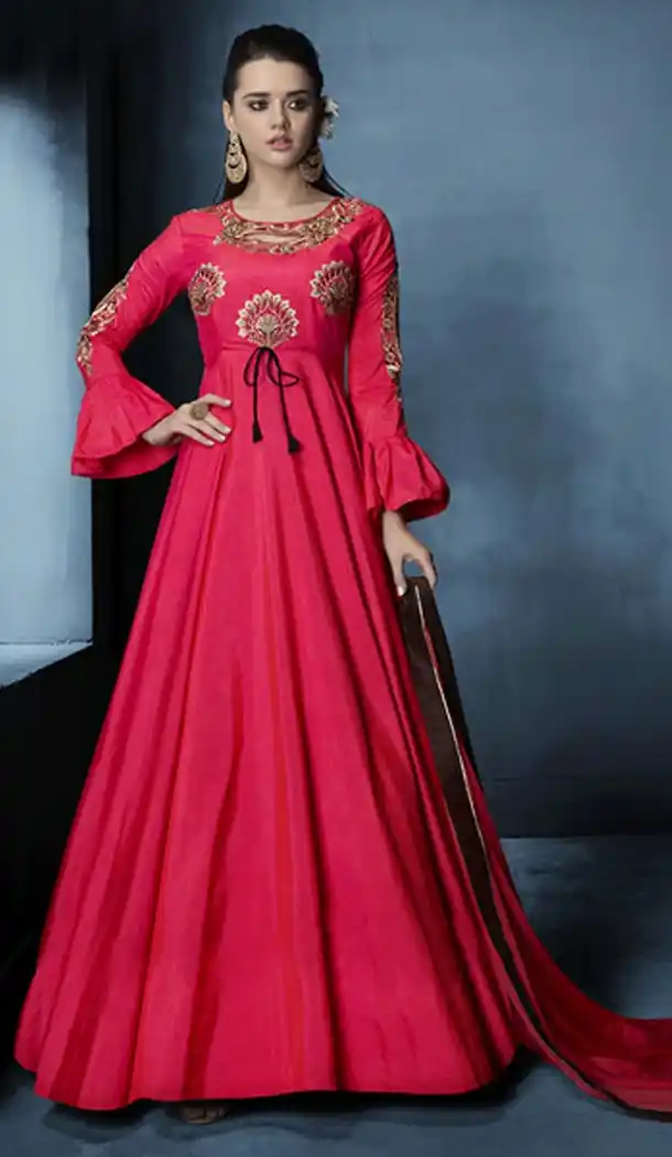 Dark Pink Color Soft Tapeta Silk Party Wear Salwar Kameez | FHRT3313391200