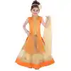 Orange Color Net Embroidery Readymade Kids Girls Suit | 332139281