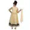Cream Color Net Readymade Kids Girls Churidar Suit | 332139291