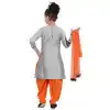 Silvar Color Net Readymade Kids Girls Patiyala Suit | 332139292