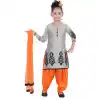 Silvar Color Net Readymade Kids Girls Patiyala Suit | 332139292