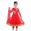 Red Color Net Readymade Kids Girls Churidar Suit | 332139295