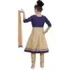 Blue Cream Color Net Readymade Kids Girls Churidar Suit | 332139297