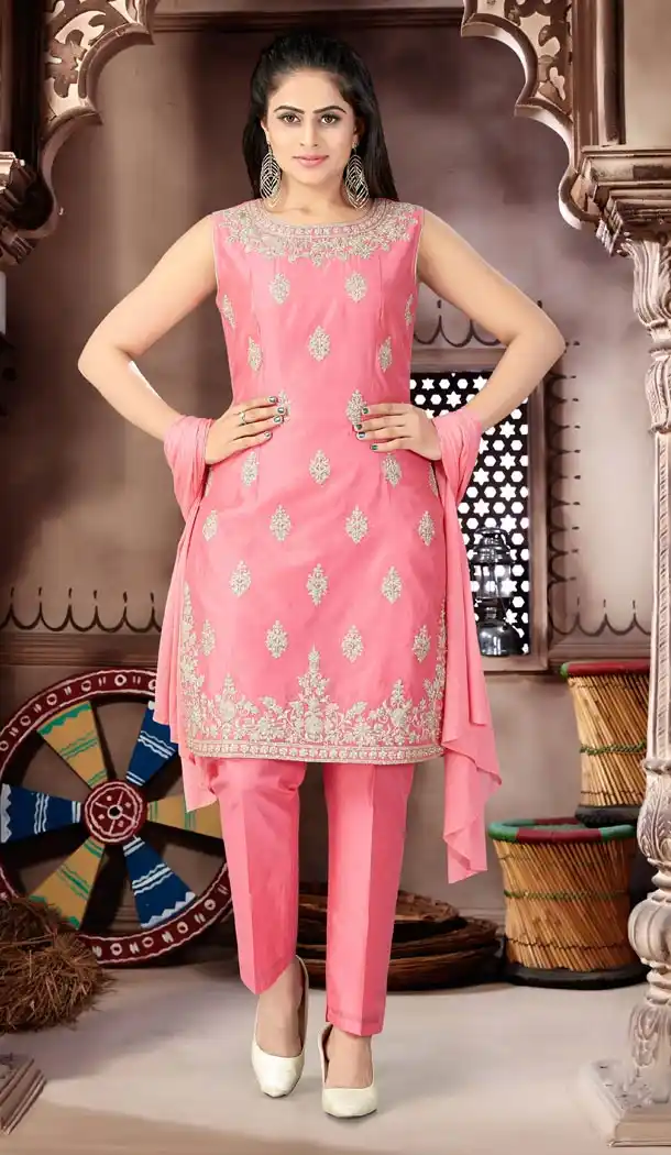 Pink Color Chenderi Punjabi Patiyala Suit | 334039526