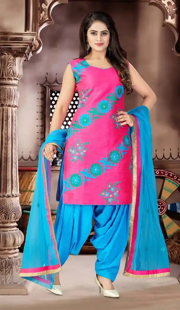 Rani Color BMalban Satin Punjabi Patiyala Suit | 334039531