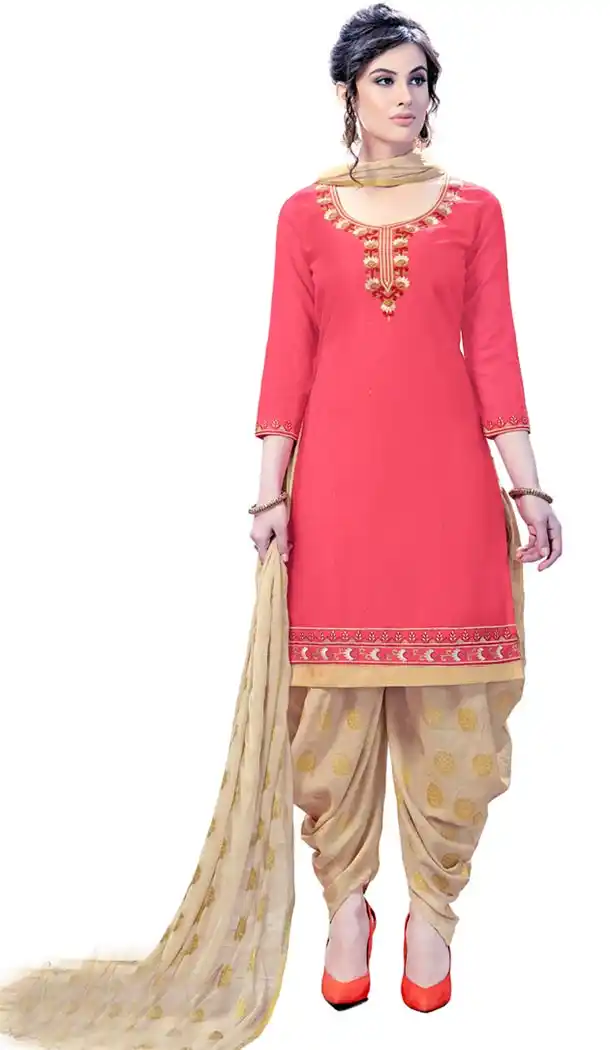 Pink Color Cotton Day Wear Punjabi Patiyala Salwar Suit | 334239562
